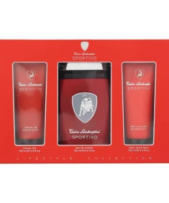 Tonino Lamborghini Sportivo Eau De Toilette 125ml Spray Gel De Baño 100ml Balsamo After Shave 100ml
