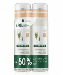 Klorane Shampoo Secco all'Avena per Capelli Castani 2x150ml