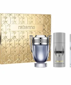 Paco Rabanne Invictus Eau de Toilette Spray 100ml Set di 3 pezzi