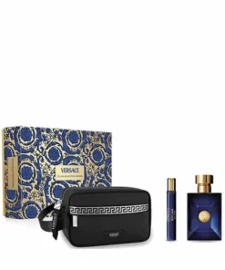 Versace Dylan Blue Pour Homme Eau de Toilette Spray 100ml Set di 3 Pezzi