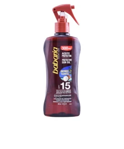 Babaria Olio solare protettivo SPF15 con olio di monoï di Tahiti 300 ml