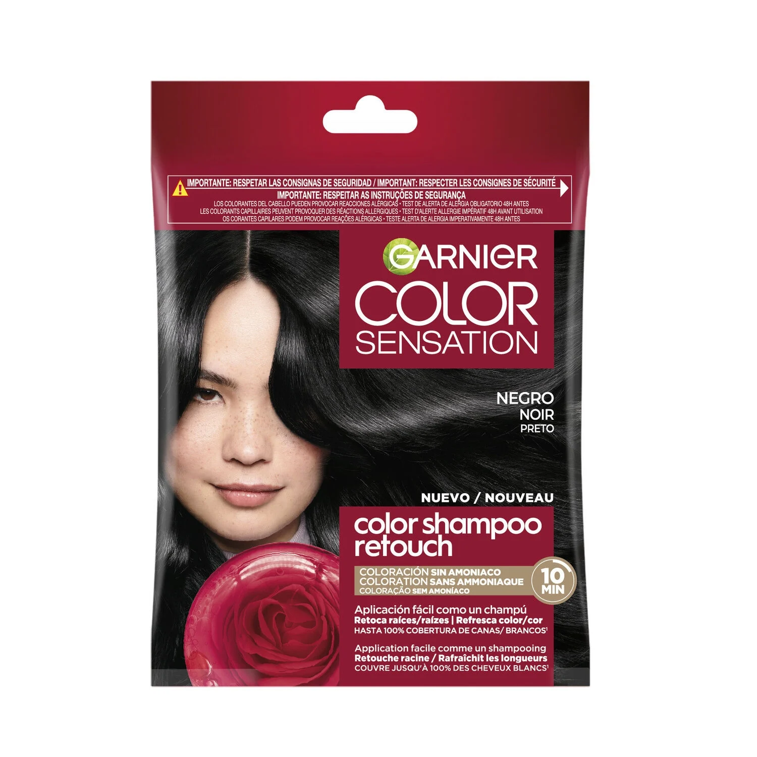 Shampoo colorante per capelli tono su tono Garnier Color Sensation 1.0-Nero 1 unità