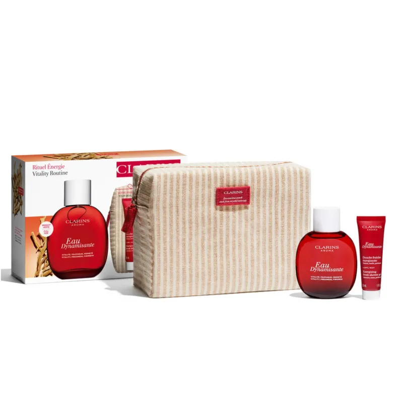 Set Clarins: Eau Dynamisante 100ml, Eau Dynamisante Gel 30ml. Necessario@