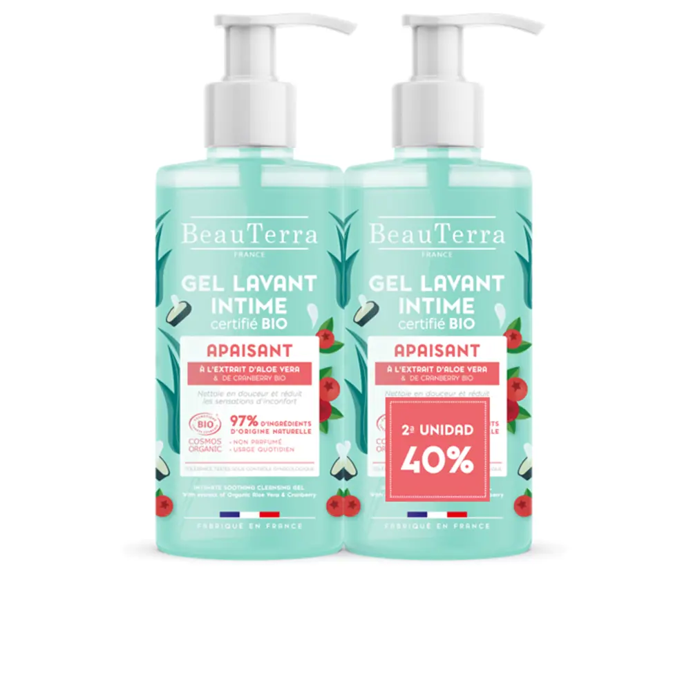 Gel intimo lenitivo Beauterra Bio, confezione da 2 x 500 ml