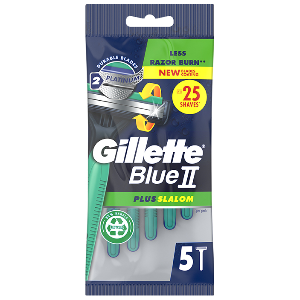 Lamette usa e getta Gillette Blue II Plus Slalom, confezione da 5