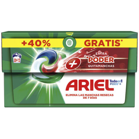 Ariel Pods Extra Power Stain Remover Detersivo 3 in 1 42 Capsule